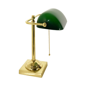 Green Office Desk Lamp Polished Brass Classic | Ghidini 1849