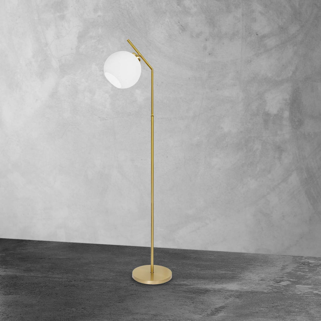 Half Sphere Floor Lamp Brass White Premium Trivia Ghidini 1849