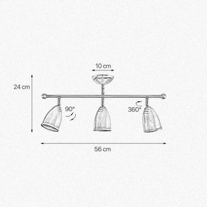 Indoor Ceiling Spotlight Vintage Brass Stoccolma | Ghidini 1849