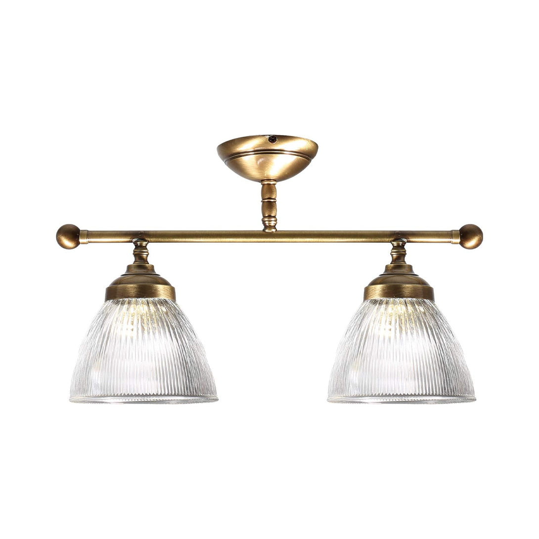 Industrial Glass Ceiling Light With Premium Brass Ghidini 1849