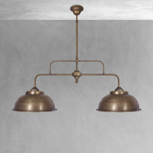 Industrial Metal Pendant Light Aged Brass Oslo Ghidini 1849