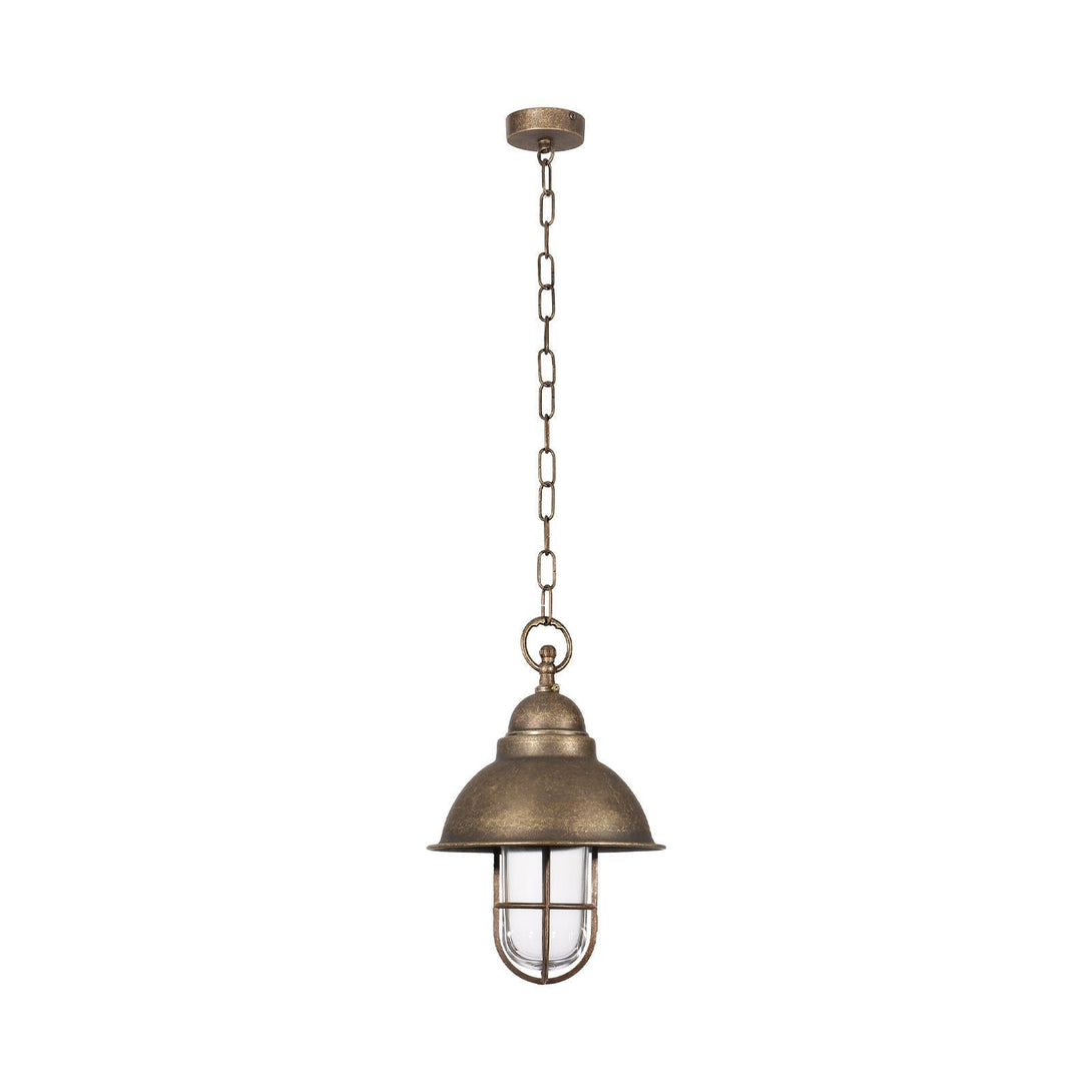 Industrial Outdoor Pendant Light Brass And Glass Ghidini 1849