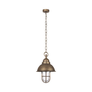 Industrial Outdoor Pendant Light Brass And Glass | Ghidini 1849