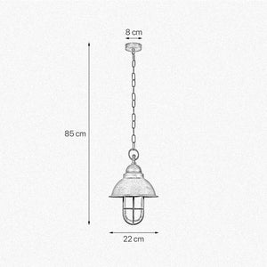 Industrial Outdoor Pendant Light Brass And Glass | Ghidini 1849