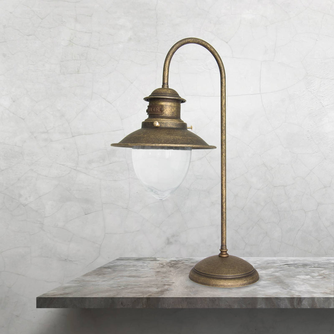 Industrial Table Lamp Aged Brass Premium Al Mare Ghidini 1849