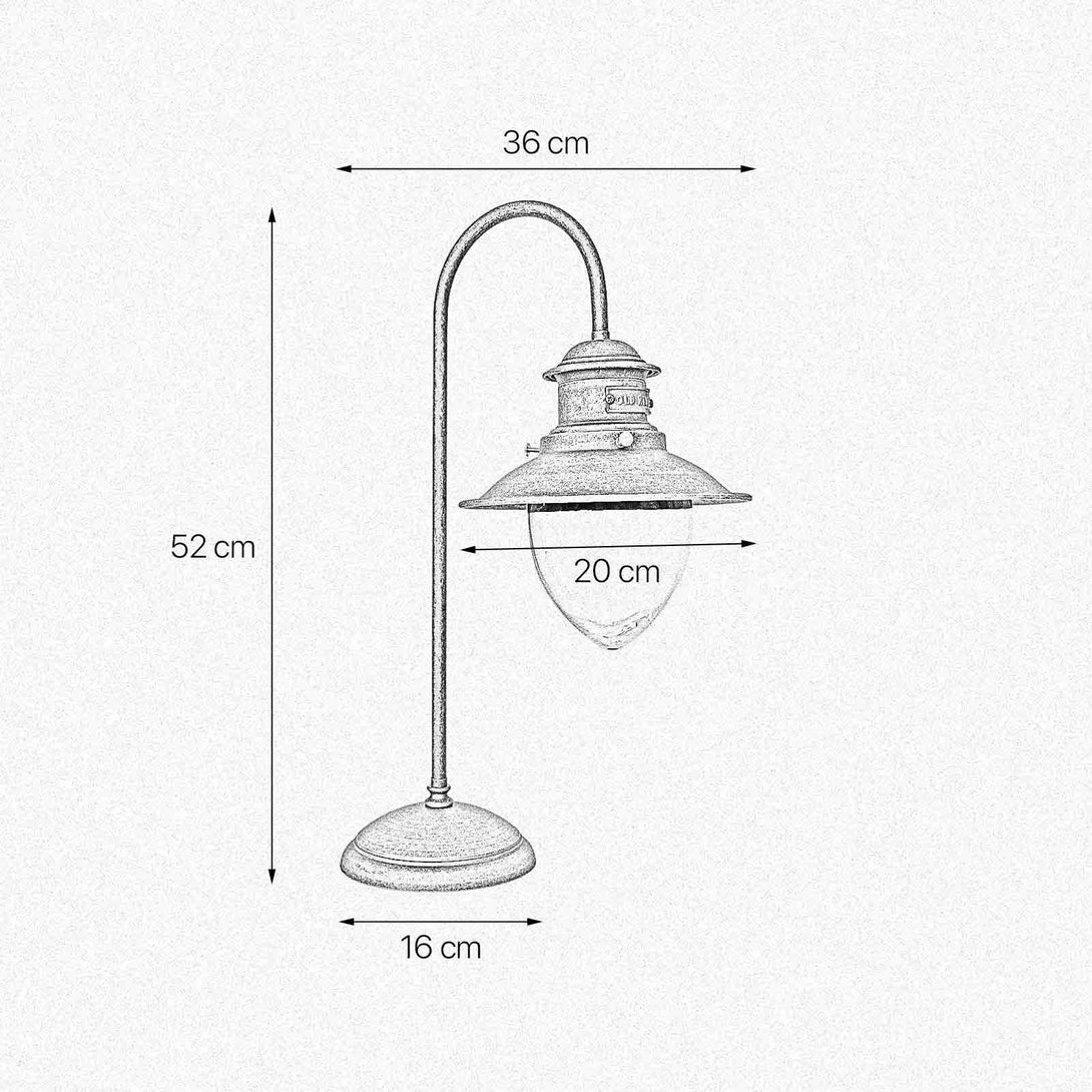Industrial Table Lamp Aged Brass Premium Al Mare Ghidini 1849