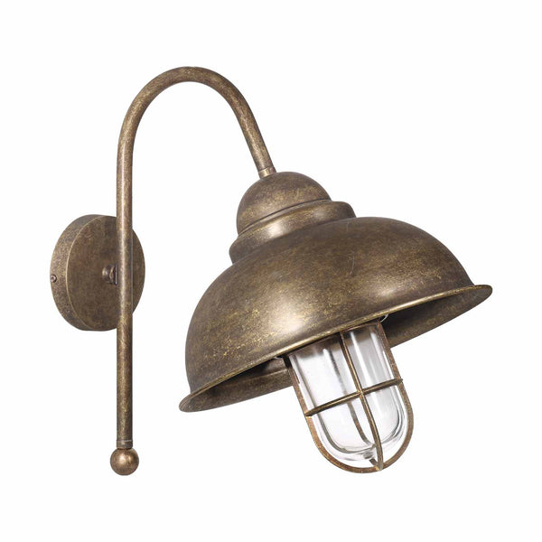 Large Outdoor Wall Light In Aged Brass Chronos Ghidini 1849