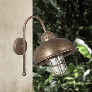 Large Outdoor Wall Light In Aged Brass Chronos Ghidini 1849