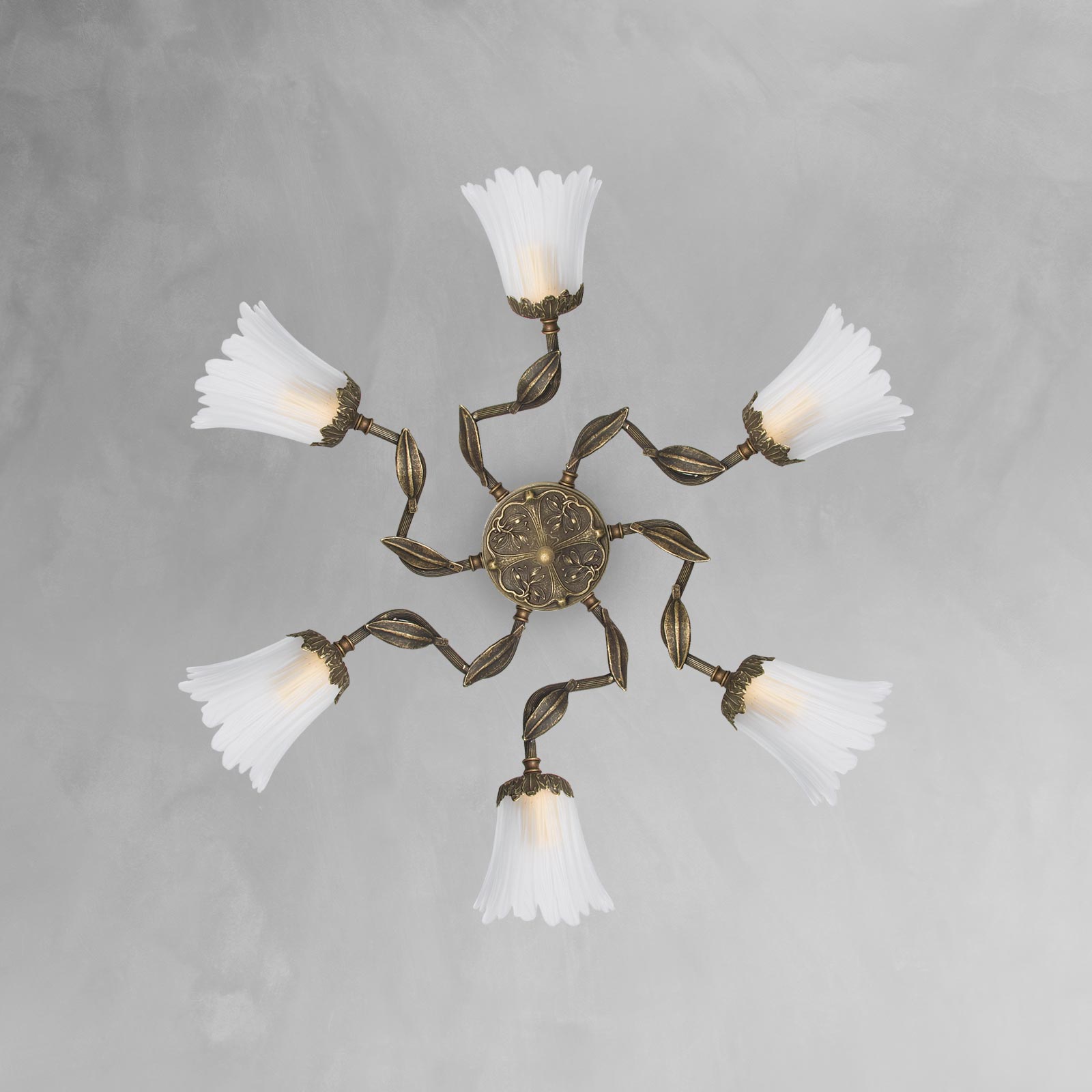 Liberty Ceiling Light Artistic Old Brass Design | Ghidini 1849