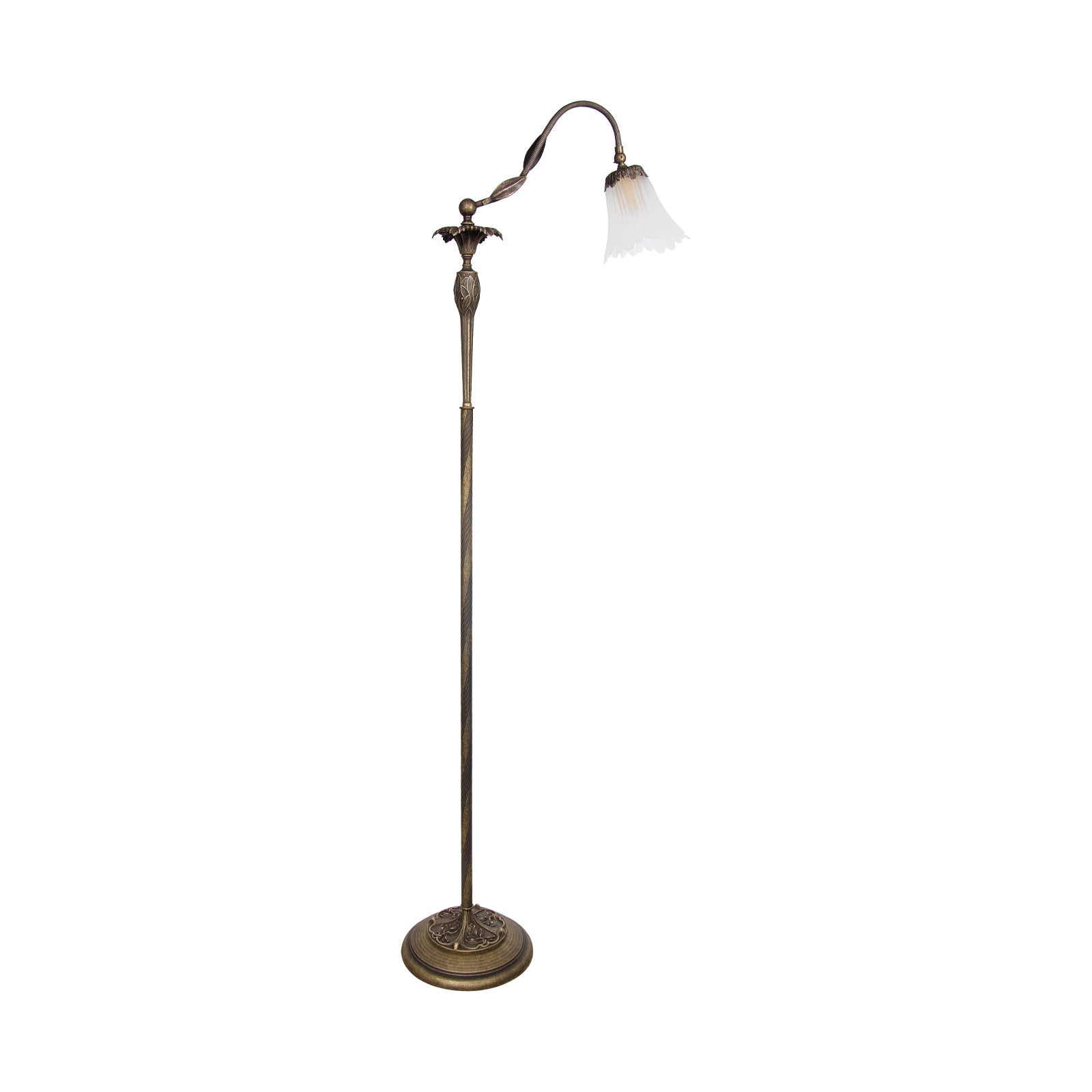 Liberty Floor Lamp In Real Brass With Floral Touch | Ghidini 1849