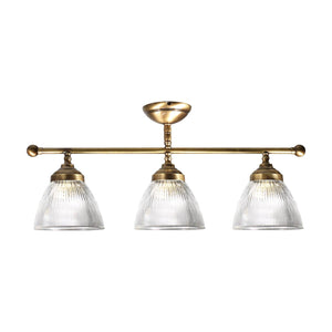 Mid Century Brass Ceiling Light Industrial Glasses | Ghidini 1849