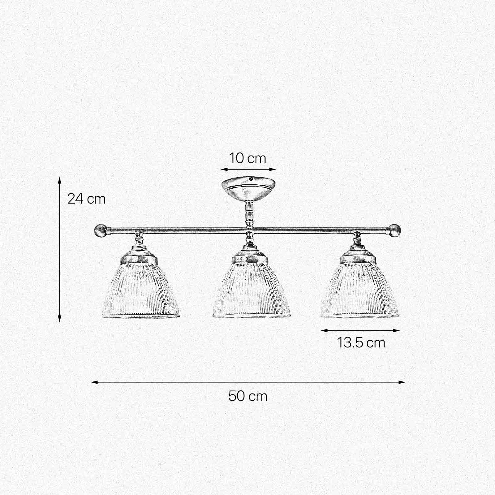 Mid Century Brass Ceiling Light Industrial Glasses Ghidini 1849