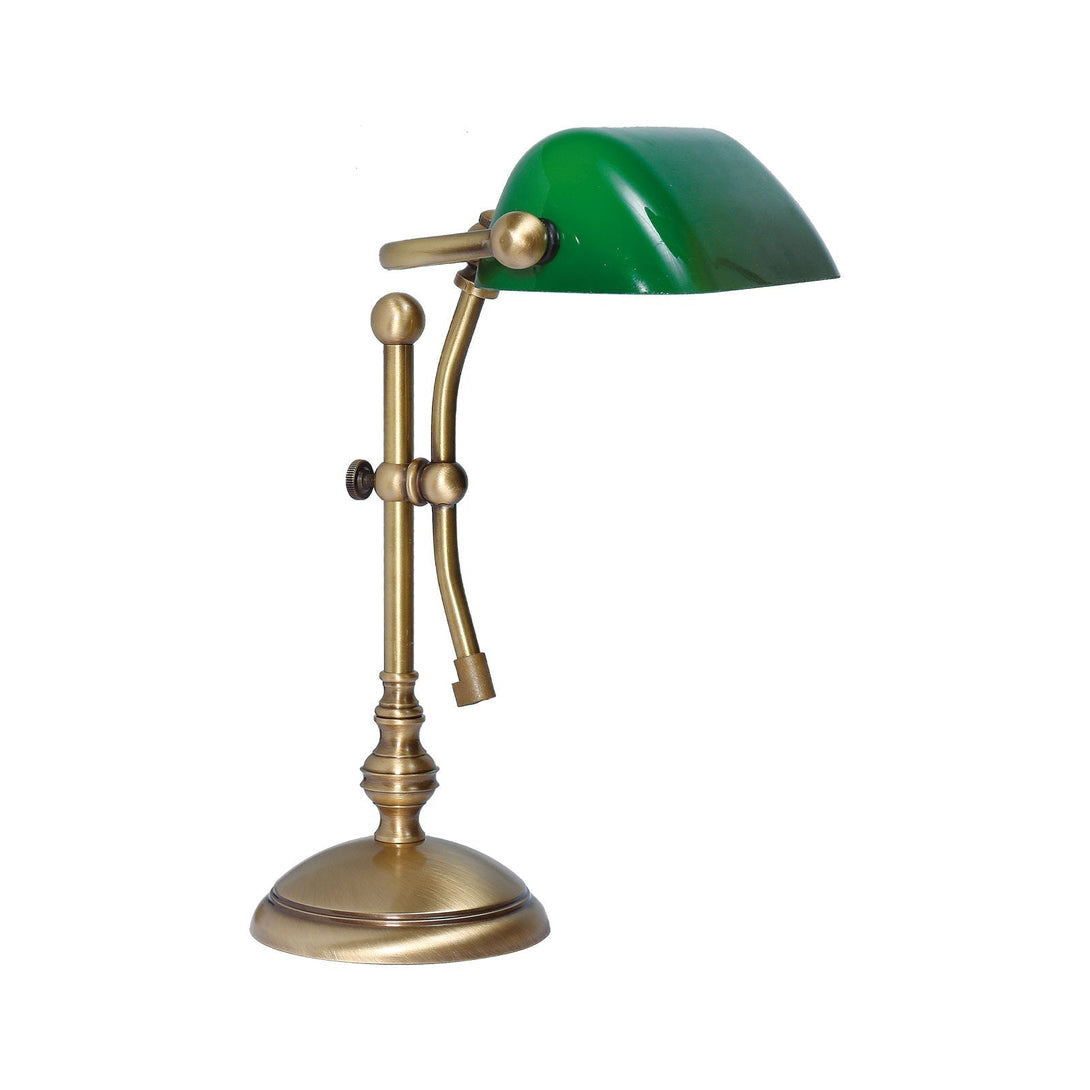 Mini Bankers Lamp Adjustable Bronze Brass Green Ghidini 1849