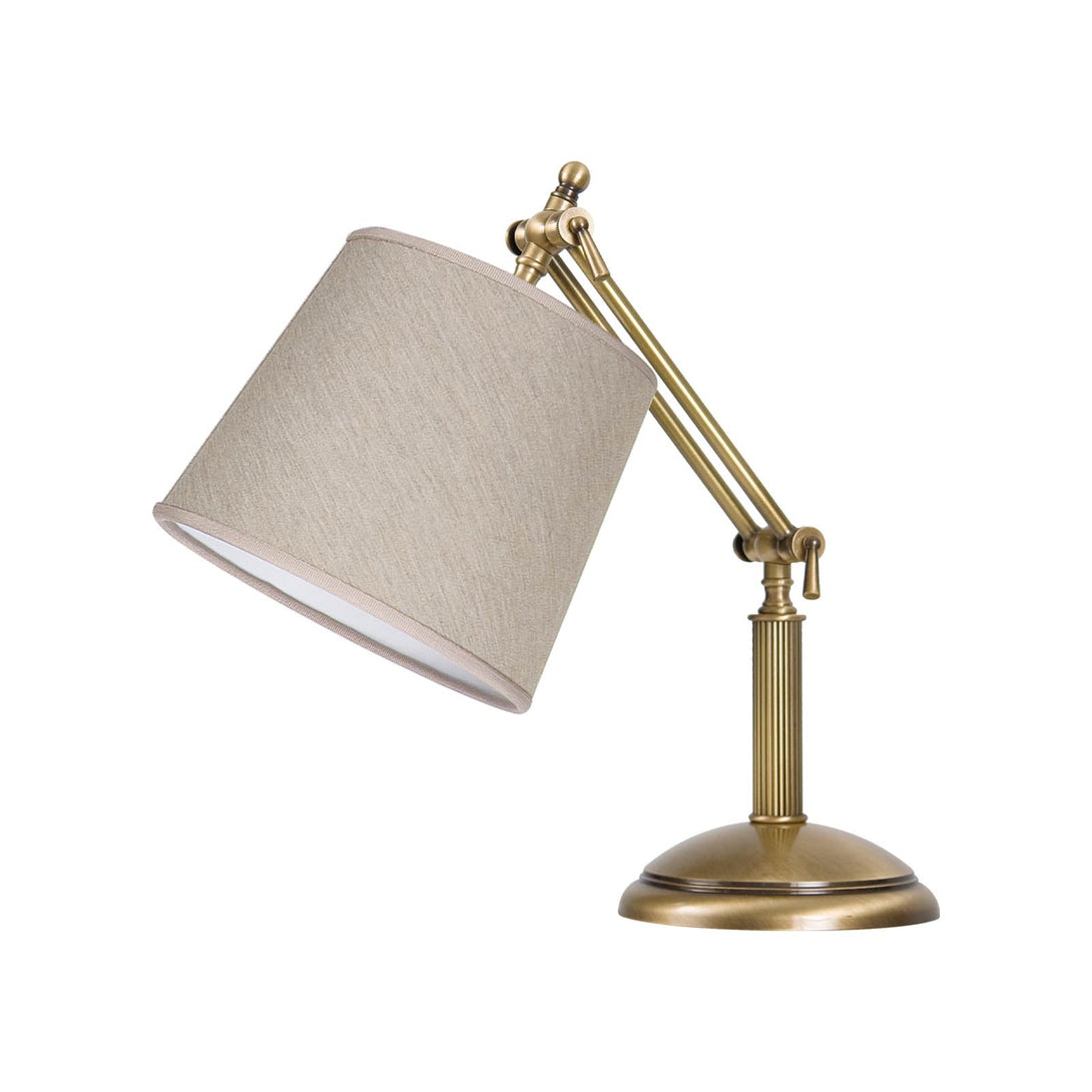 Movable Table Lamp Real Brass With Linen Shade Ghidini 1849