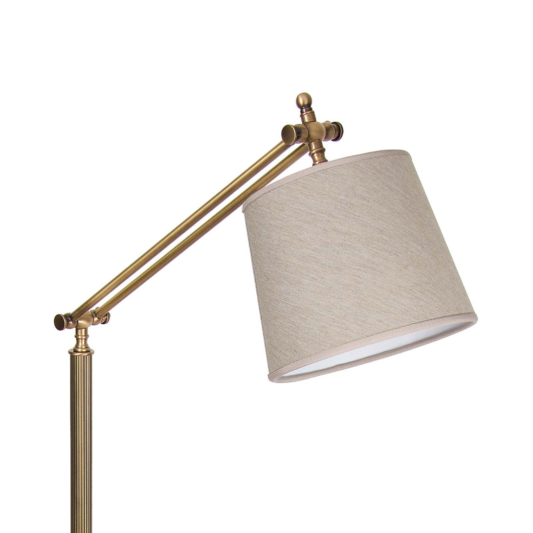 Moveable Floor Lamp Brass Classic With Linen Shade Ghidini 1849