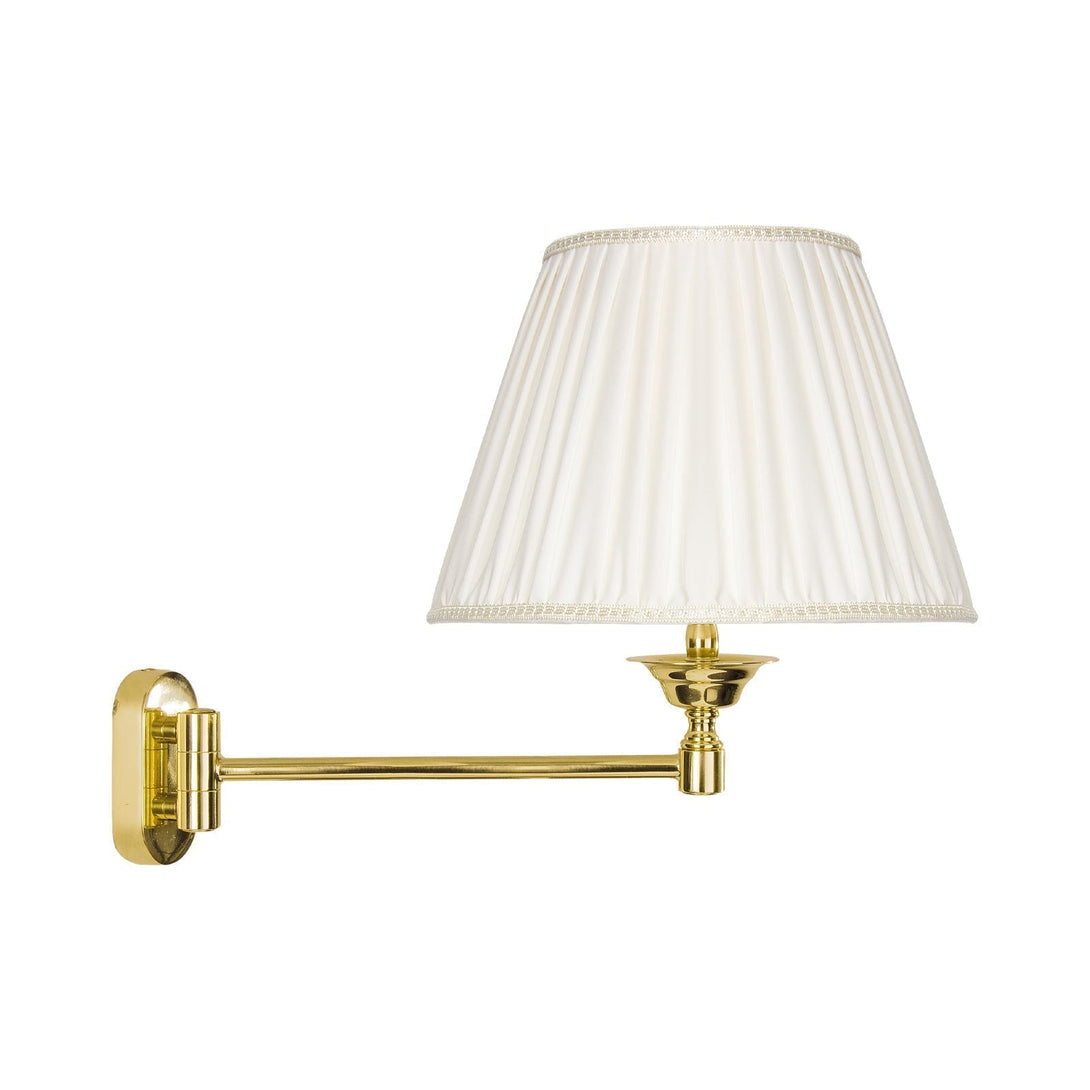 Moveable Wall Lamp Gloss Brass Classic White Shade Ghidini 1849