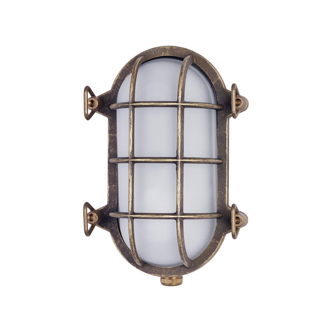 Nautical Outdoor Wall Light Antique Brass Oval Ghidini 1849