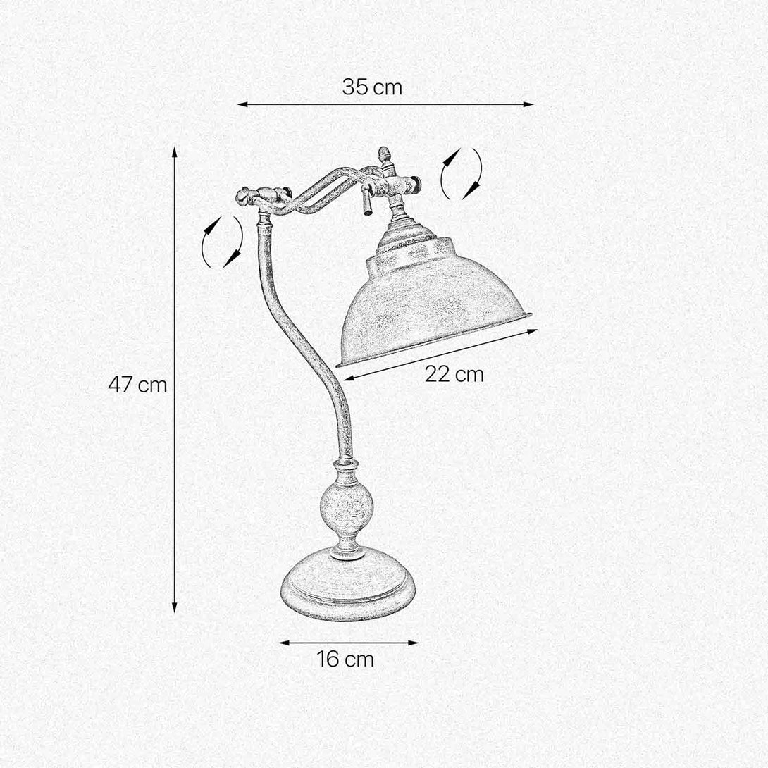 Old Brass Table Lamp Premium Industrial Oslo Ghidini 1849