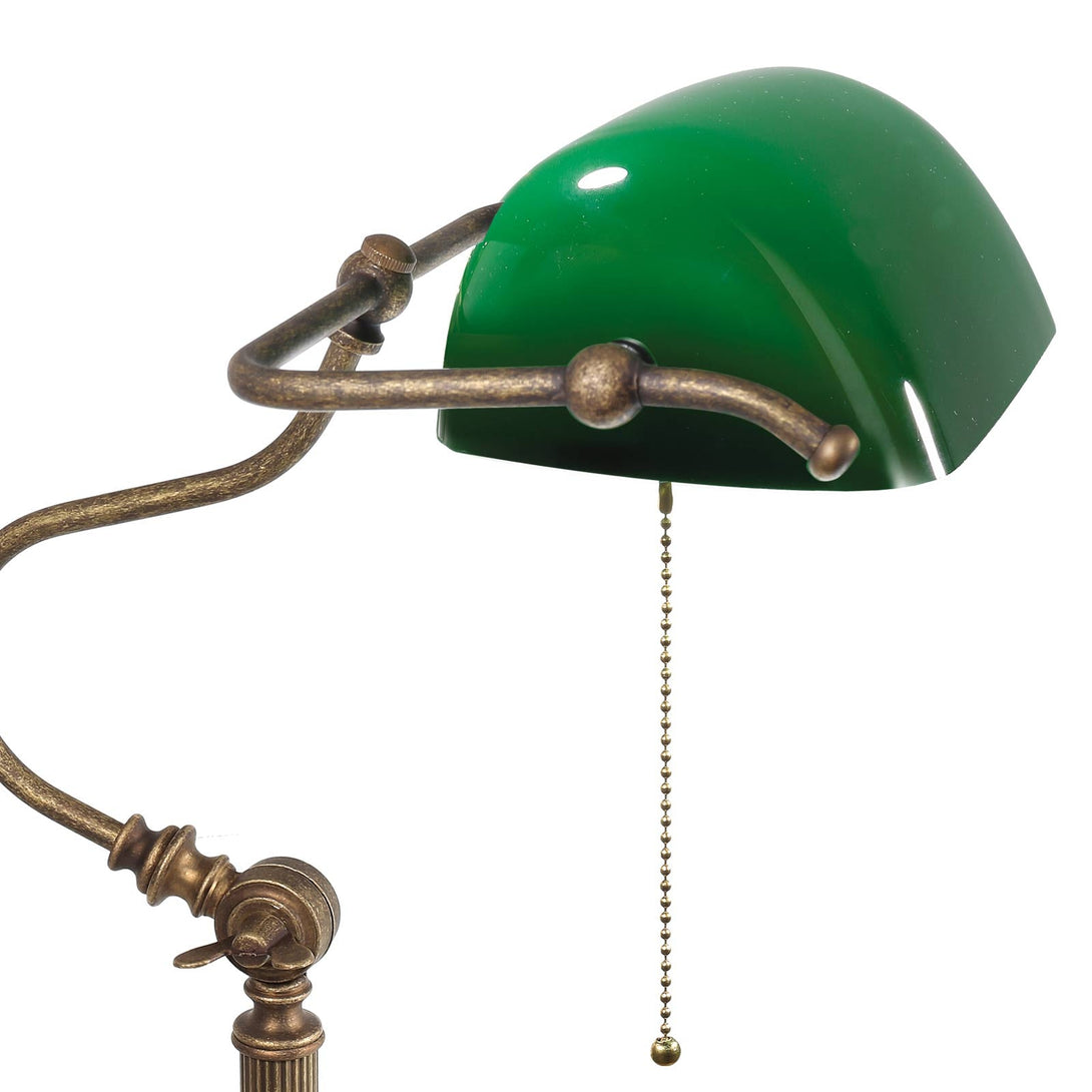 Old Fashioned Green Desk Lamp Antique Brass Ghidini 1849