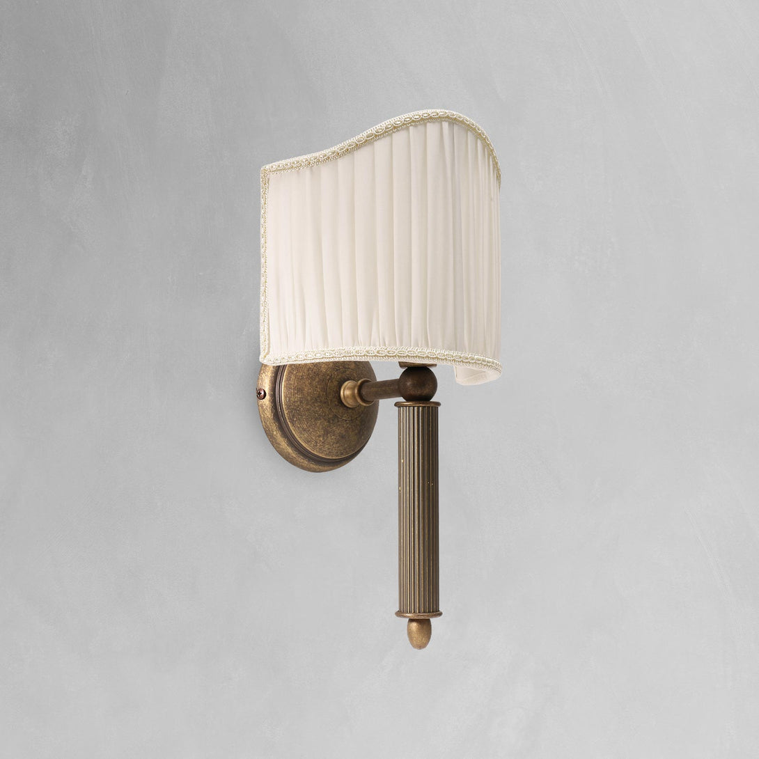 Old Style Wall Light Aged Brass Premium Shade Ghidini 1849
