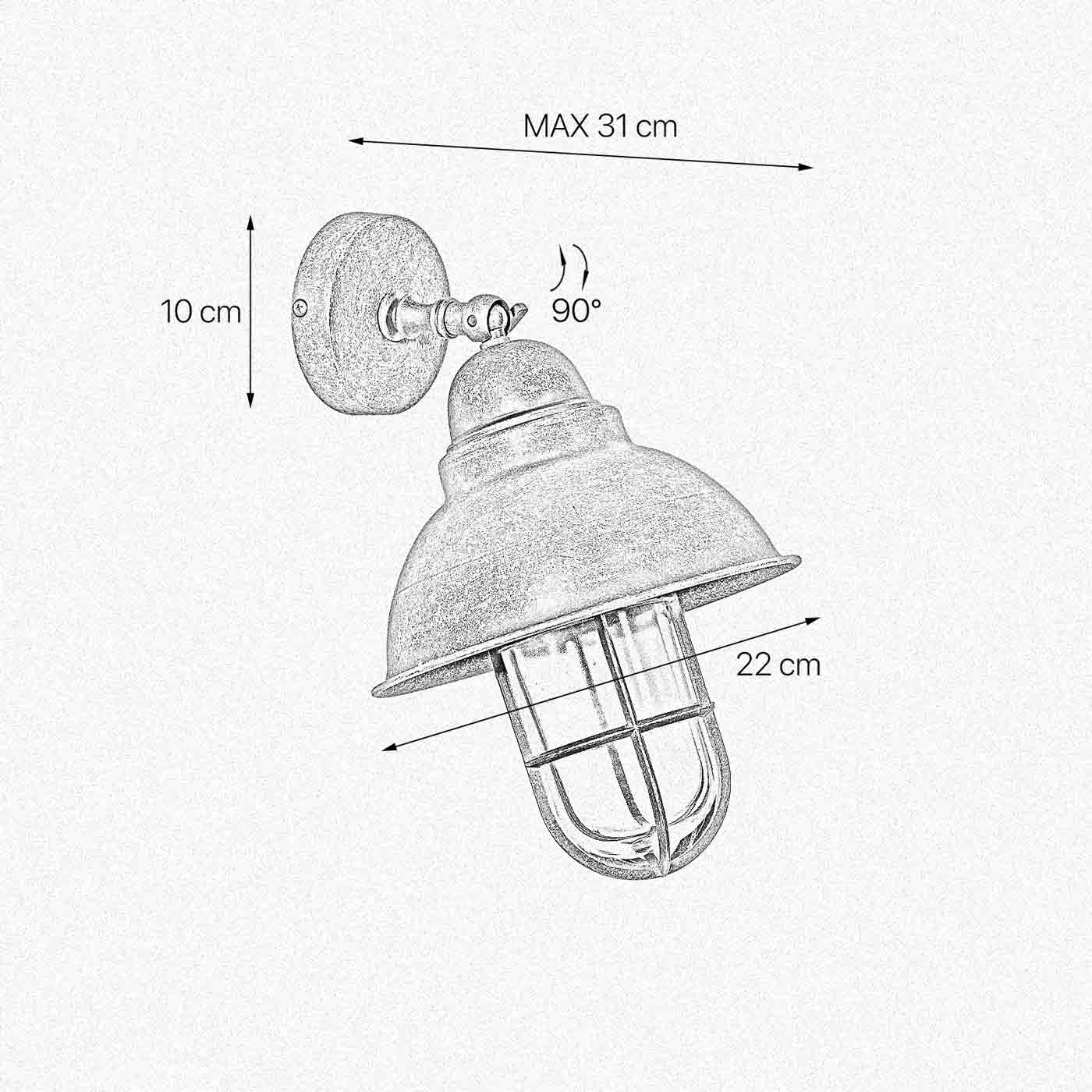 Outdoor Adjustable Wall Light Old Style Brass | Ghidini 1849