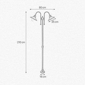 Outdoor Lights With Pole Antique Brass Giada | Ghidini 1849