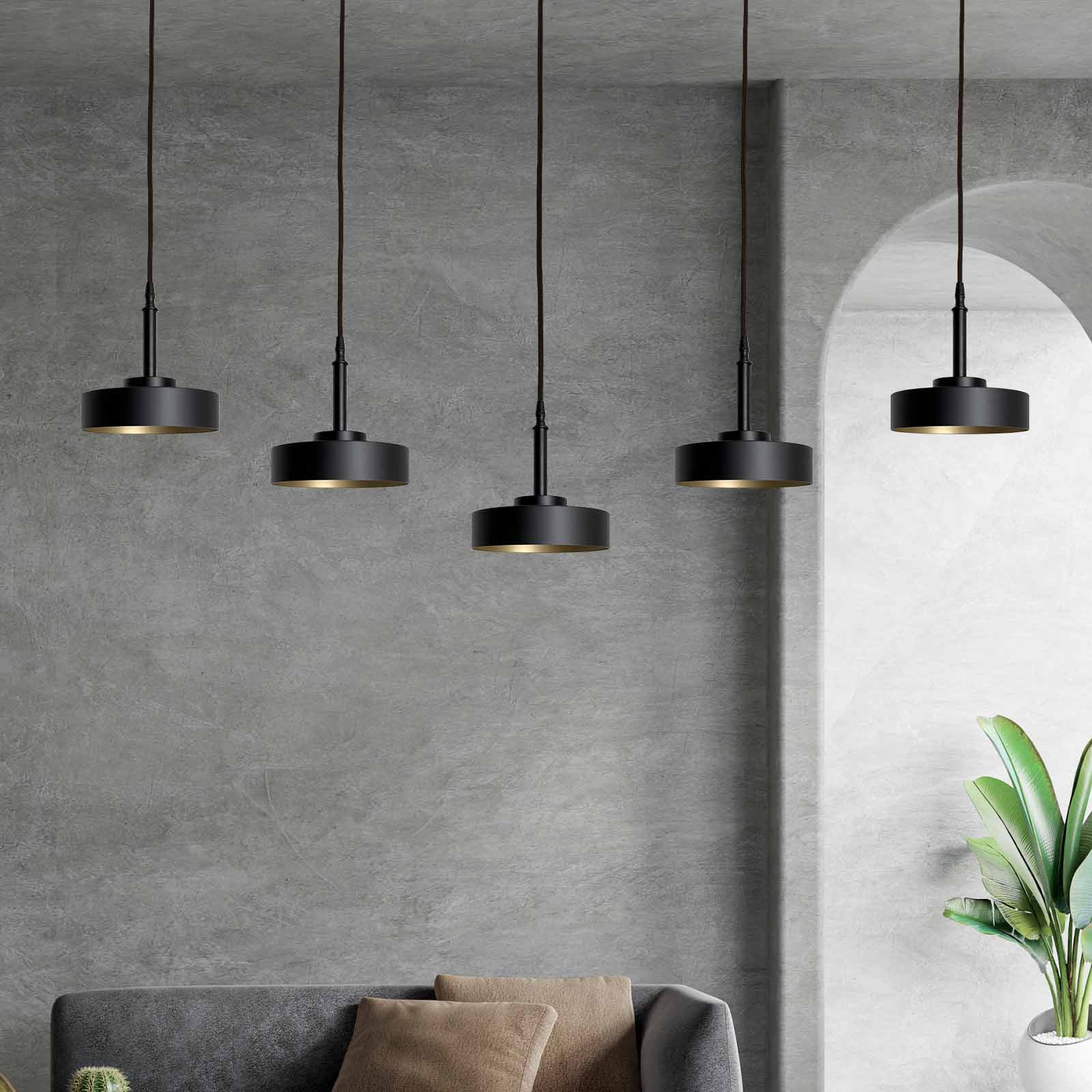 Pendant Light Black Gold Living Room Premium | Ghidini 1849