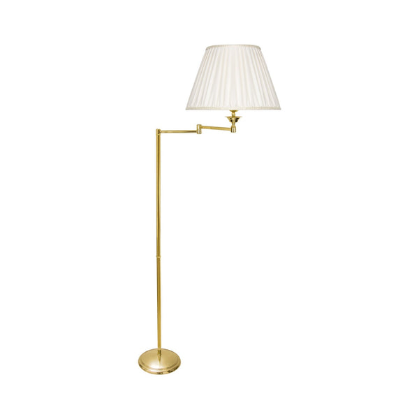 t4option0_0 | Polished Brass Swing Arm Floor Lamp And White Shade Ghidini 1849