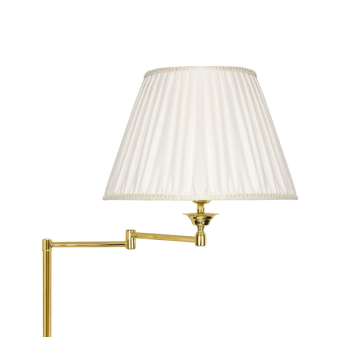Polished Brass Swing Arm Floor Lamp And White Shade Ghidini 1849