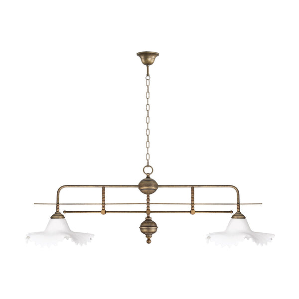 t4option0_0 | Pool Table Hanging Light Antique Brass White Glasses Ghidini 1849