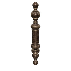 Brass door handle with turned details, ideal for interior and exterior use by Ghidini 1849 - Finish: OAS Antique Brass