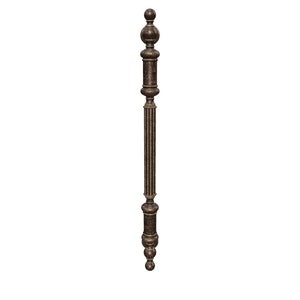 Neoclassical brass pull handle with fluted details, ideal for interior and exterior doors by Ghidini 1849 - Finish: OAS Antique Brass