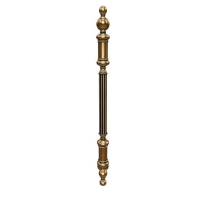 Neoclassical brass pull handle with fluted details, ideal for interior and exterior doors by Ghidini 1849 - Finish: OBS Bronze Satin Brass