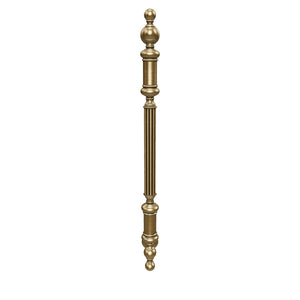 Neoclassical brass pull handle with fluted details, ideal for interior and exterior doors by Ghidini 1849 - Finish: OBV Bronze Satin Light Brass