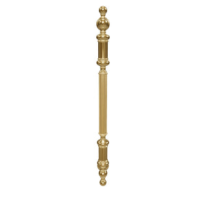 Neoclassical brass pull handle with fluted details, ideal for interior and exterior doors by Ghidini 1849 - Finish: OLV Polished Brass