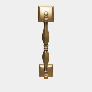 Classic brass pull handle with turned design, single-side installation, suitable for interior and exterior doors by Ghidini 1849 - Finish: OBS Bronze Satin Brass