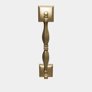 Classic brass pull handle with turned design, single-side installation, suitable for interior and exterior doors by Ghidini 1849 - Finish: OBV Bronze Satin Light Brass