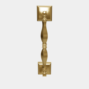 Classic brass pull handle with turned design, single-side installation, suitable for interior and exterior doors by Ghidini 1849 - Finish: OLV Polished Brass