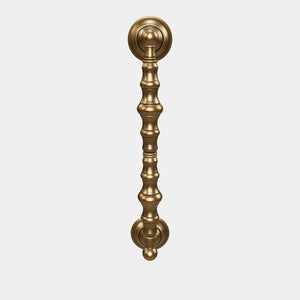 Classic brass pull handle with elegant curves, ideal for interior and exterior doors by Ghidini 1849 - Finish: OBS Bronze Satin Brass