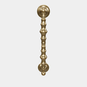 Classic brass pull handle with elegant curves, ideal for interior and exterior doors by Ghidini 1849 - Finish: OBV Bronze Satin Light Brass