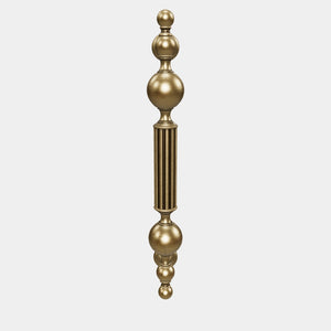 Brass pull handle with baroque details, fluted sections, and sculpted elements, perfect for luxury entrances by Ghidini 1849 - Finish: OBV Bronze Satin Light Brass