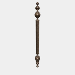 Neoclassical brass door handle with fluted column, suitable for interior and exterior doors by Ghidini 1849 - Finish: OAS Antique Brass