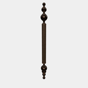 Neoclassical brass door handle with fluted column, suitable for interior and exterior doors by Ghidini 1849 - Finish: OBM Bronze Satin Matt Brass