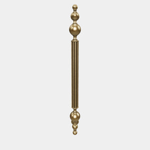 Neoclassical brass door handle with fluted column, suitable for interior and exterior doors by Ghidini 1849 - Finish: OBV Bronze Satin Light Brass