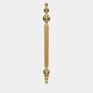 Neoclassical brass door handle with fluted column, suitable for interior and exterior doors by Ghidini 1849 - Finish: OLV Polished Brass