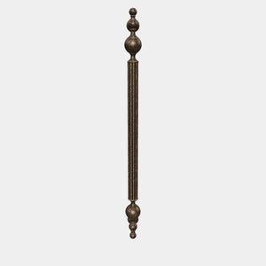 Brass pull handle with fluted structure and ornate finials, single or double installation, ideal for classic doors by Ghidini 1849 - Finish: OAS Antique Brass