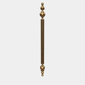 Brass pull handle with fluted structure and ornate finials, single or double installation, ideal for classic doors by Ghidini 1849 - Finish: OBS Bronze Satin Brass