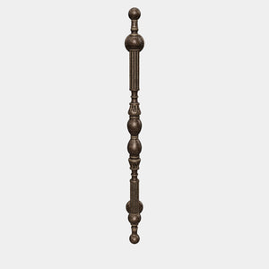 Brass pull handle with sculpted details and neoclassical design, ideal for prestigious doors by Ghidini 1849 - Finish: OAS Antique Brass