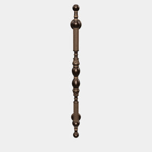 Brass pull handle with sculpted details and neoclassical design, ideal for prestigious doors by Ghidini 1849 - Finish: OBM Bronze Satin Matt Brass