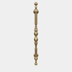 Brass pull handle with sculpted details and neoclassical design, ideal for prestigious doors by Ghidini 1849 - Finish: OBV Bronze Satin Light Brass